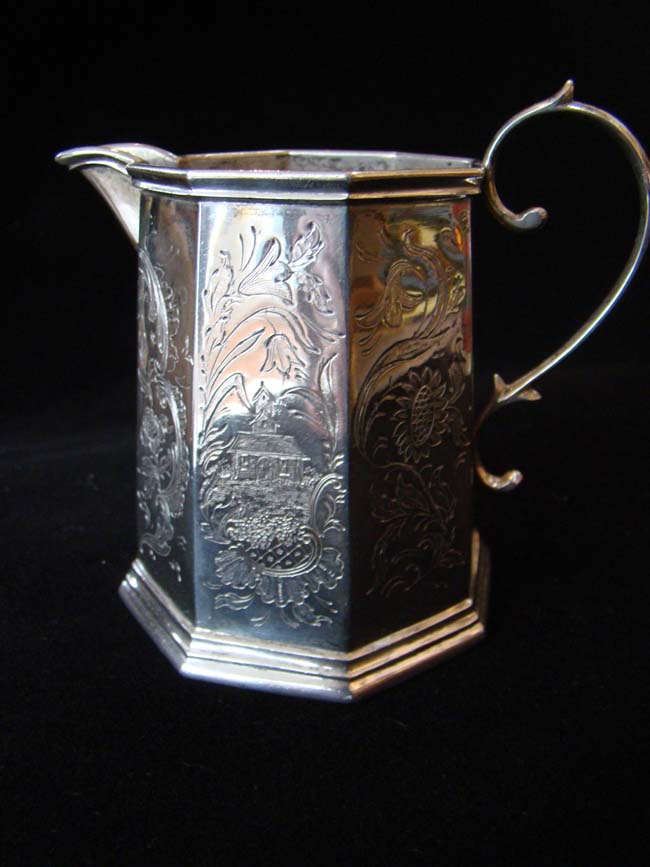An American Silver Creamer with presentation inscription made by John C. Moore of New York circa 1827-1845